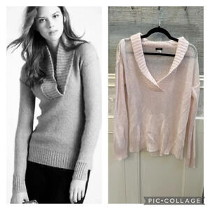 J. Crew dolce shawl collar popover light pink medium mohair wool blend